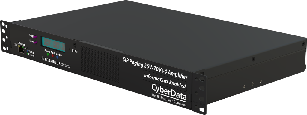 CyberData InformaCast Enabled SIP Paging 25V/70V +4 Amplifier 